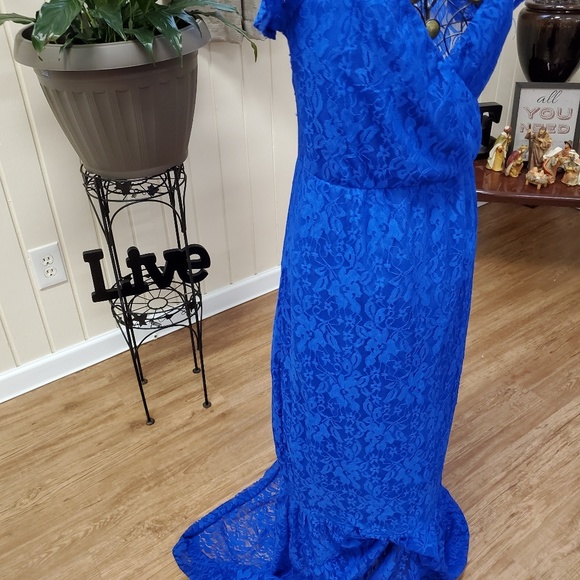 ROYAL BLUE mermaid tail SUMMER DRESS - Picture 3 of 3